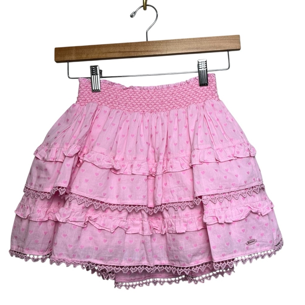 LoveShackFancy Pink Ruffled Tiered Girls Skirt - Picture 5 of 7